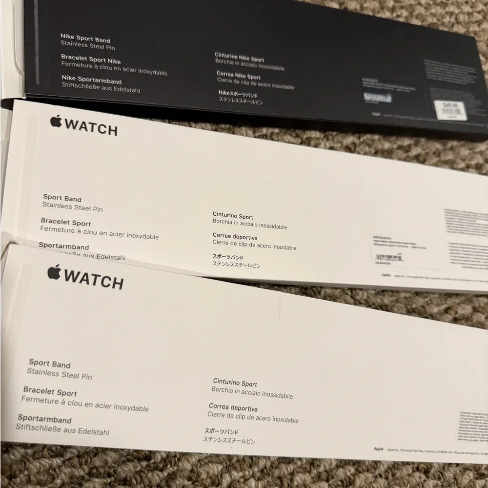 Apple iWatch Sport Silicone Bands: Brand New: Size Large: 1 Sided Band Only:Qty3
